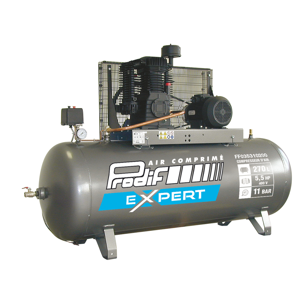 Compresseur industrie PRODIF 270 Litres 11 bar 5.5CV triphasé bi étage FF035310200