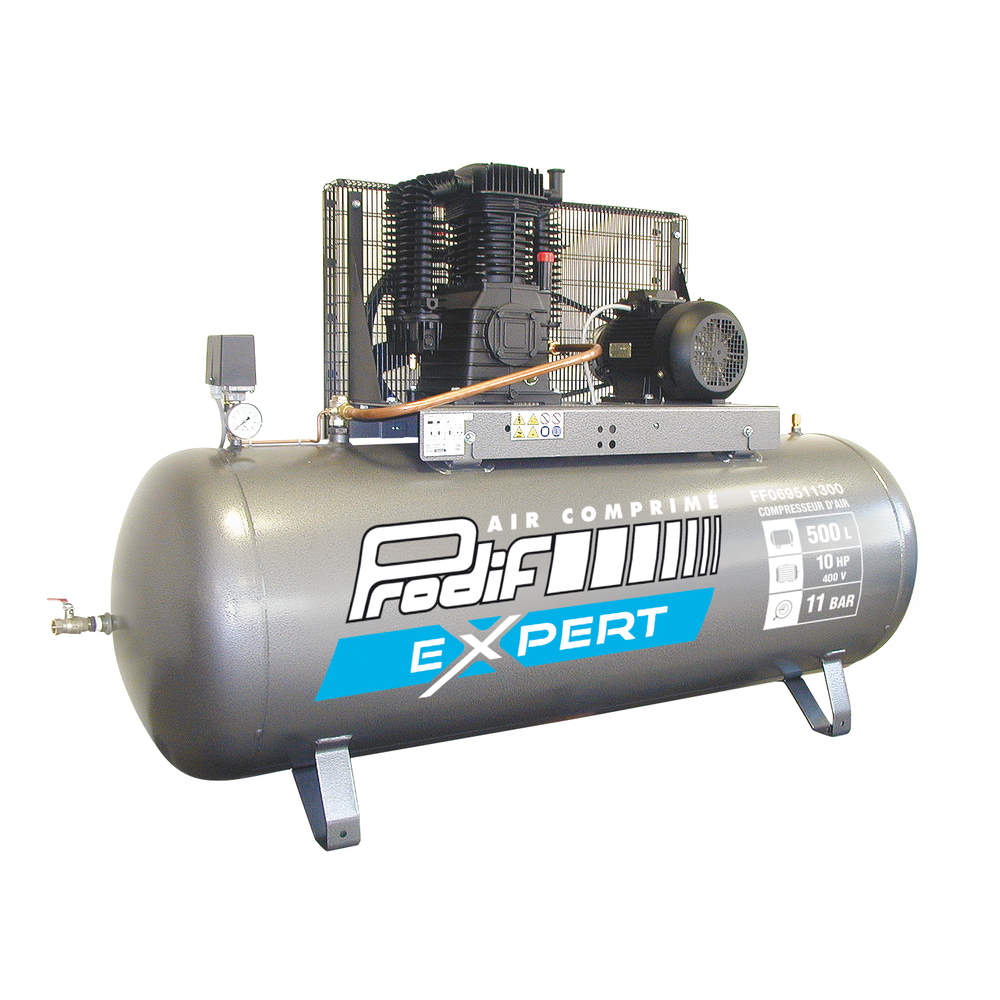 Compresseur PRODIF 500L bi-étagé triphasé 10CV 11 bar FF069511300