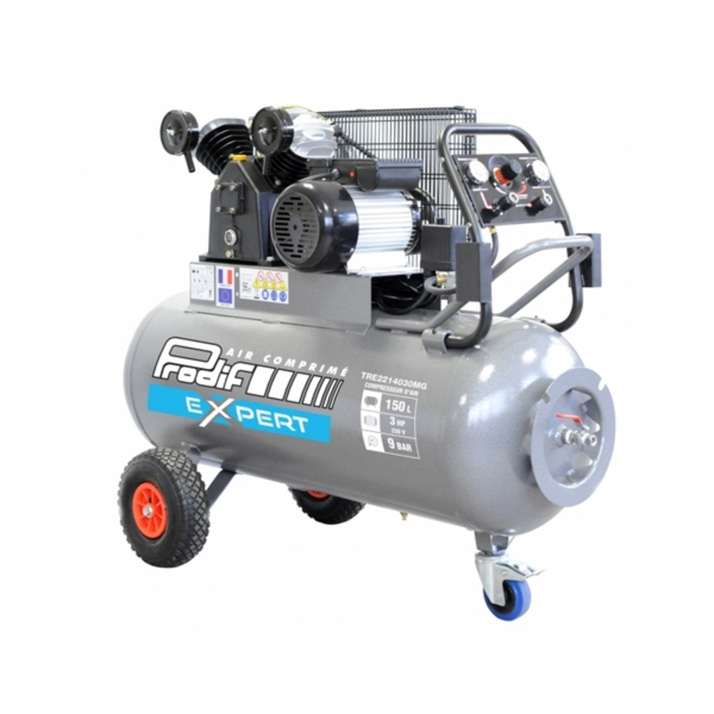 Compresseur à piston PRODIF 150 litres 3CV 9 bar - TRE2214030MG