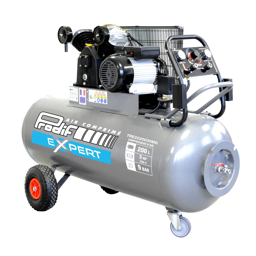 COMPRESSEUR PRODIF BI-CYLINDRE 200L 3CV 9BAR TRE2220030MG
