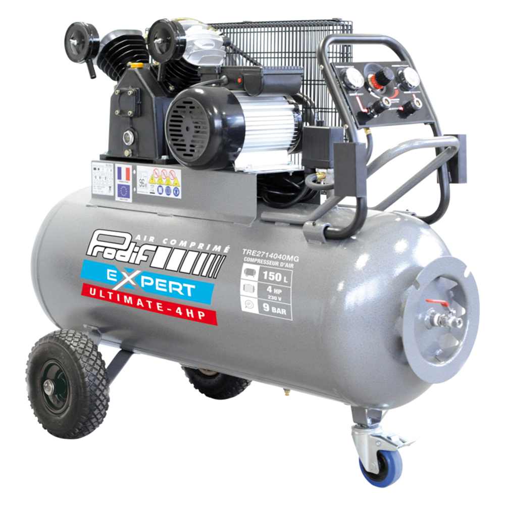 Compresseur PRODIF 150L 9 bar 4 CV 27 m3/h vitesse lente TRE2714040MG
