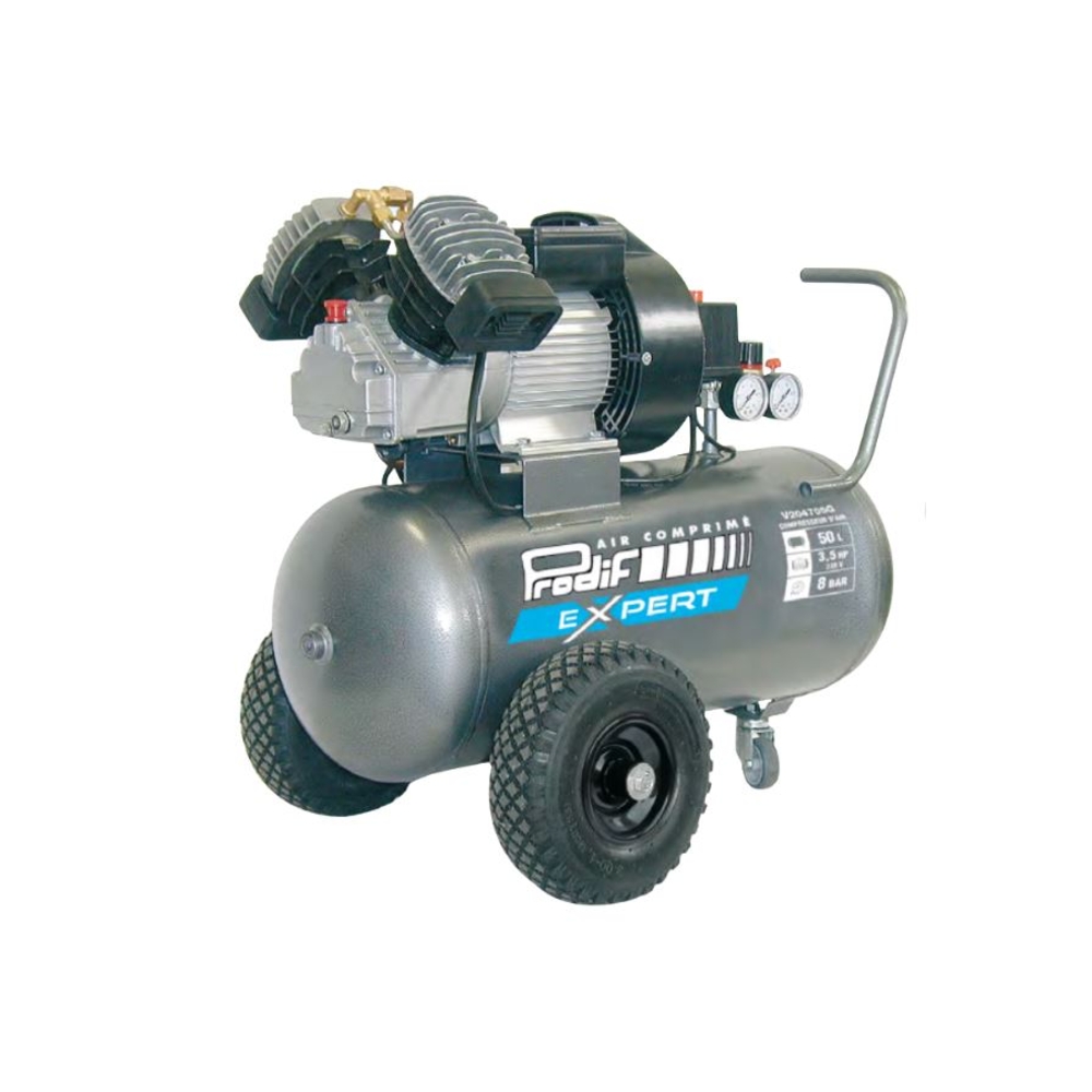 COMPRESSEUR D'AIR PRODIF 50L 8 BAR 3,5CV BI CYLINDRES V204705G