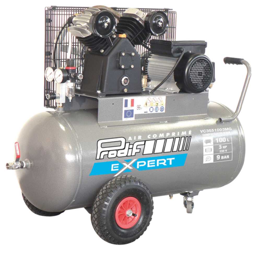 Compresseur PRODIF 100 litres 3 CV 9 bar avec détendeur et filtre VC3551003MG