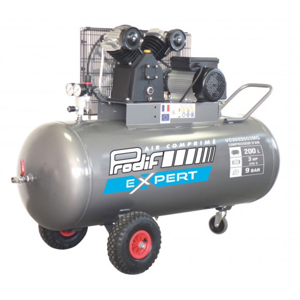 Compresseur d'air PRODIF 200l 9 bar 3 cv avec détendeur et filtre VC3552003MG