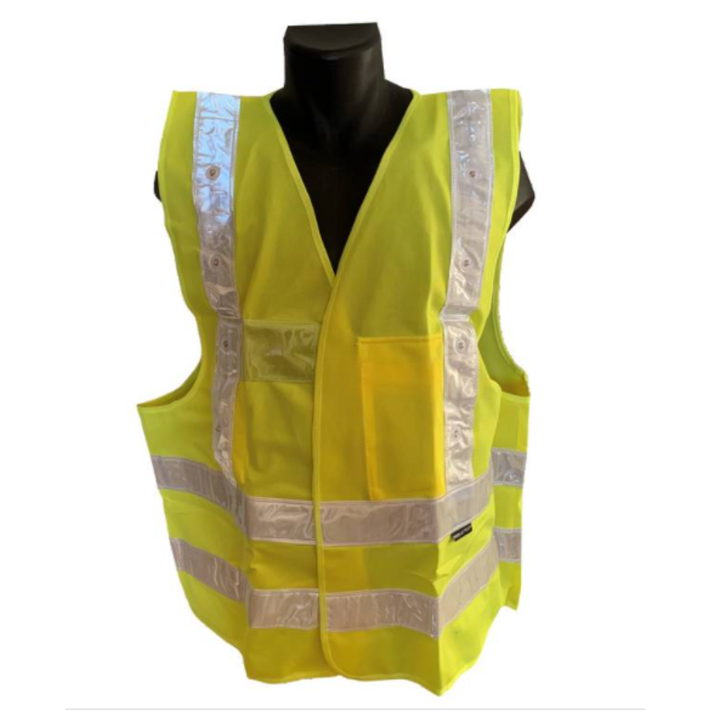 GILET DE SÉCURITÉ JAUNE AVEC 16 LED ROUGES PROLUTECH - P023GLEDJ0