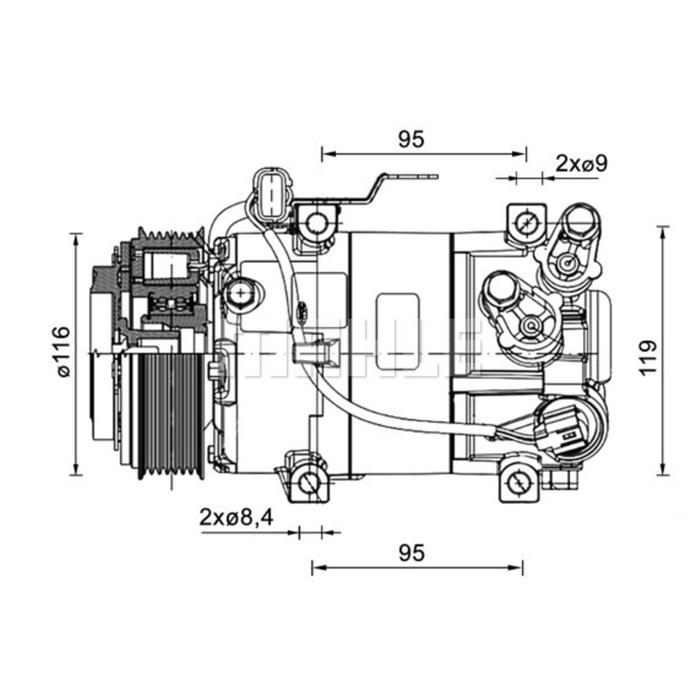 Compresseur de clim Kia/Hyundai - Mahle Neuf - 090.155.081.310