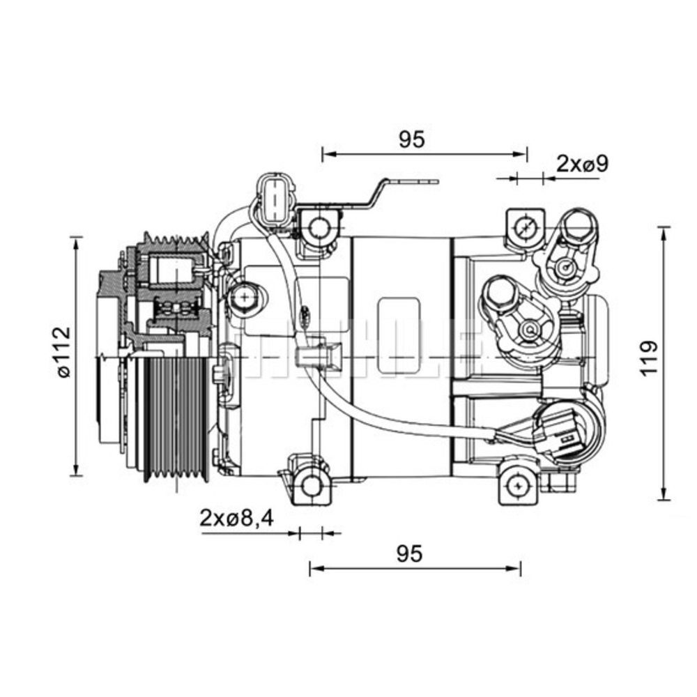 Compresseur de clim Kia/Hyundai - Mahle Neuf - 090.155.083.310