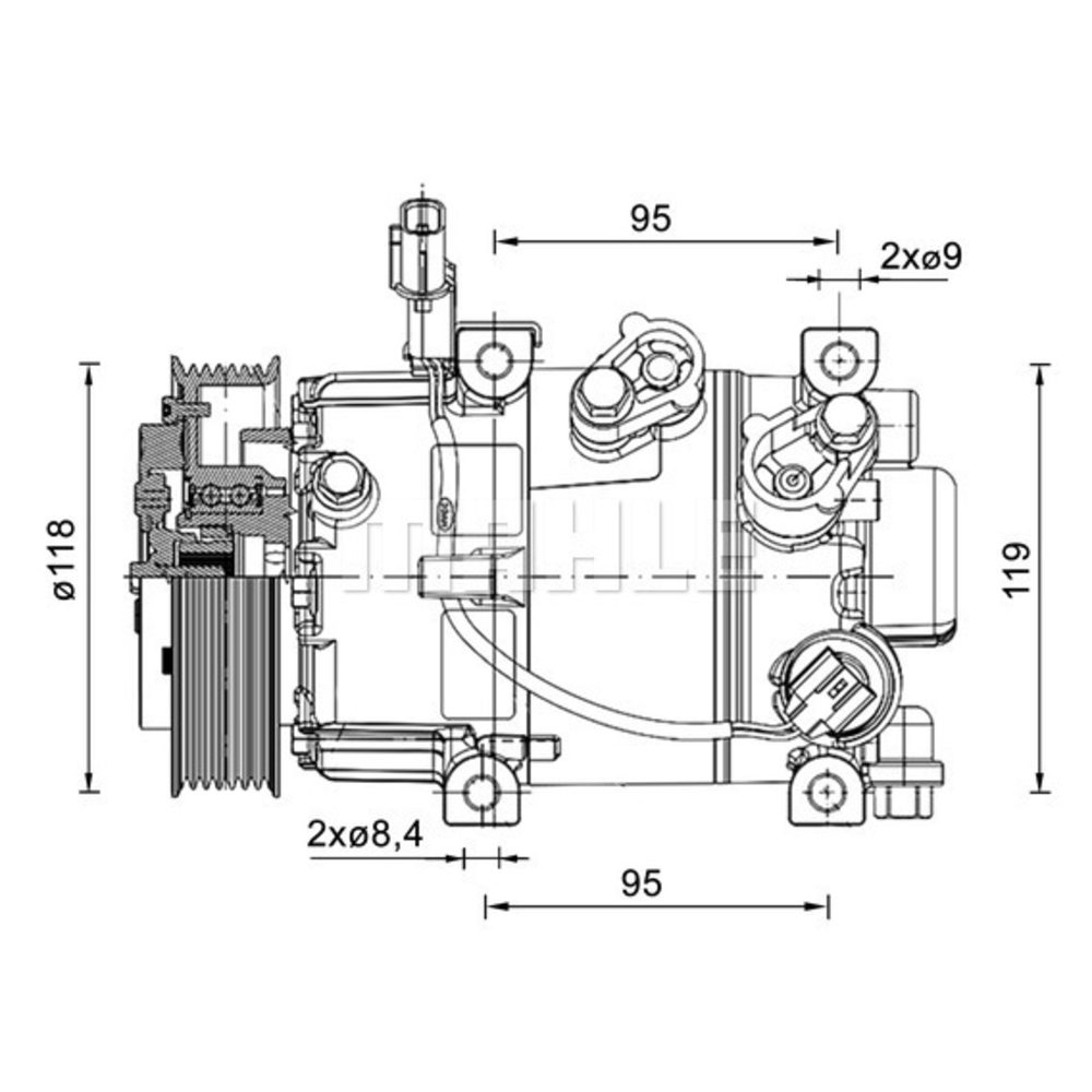 Compresseur de clim Kia/Hyundai - Mahle Neuf - 090.155.084.310
