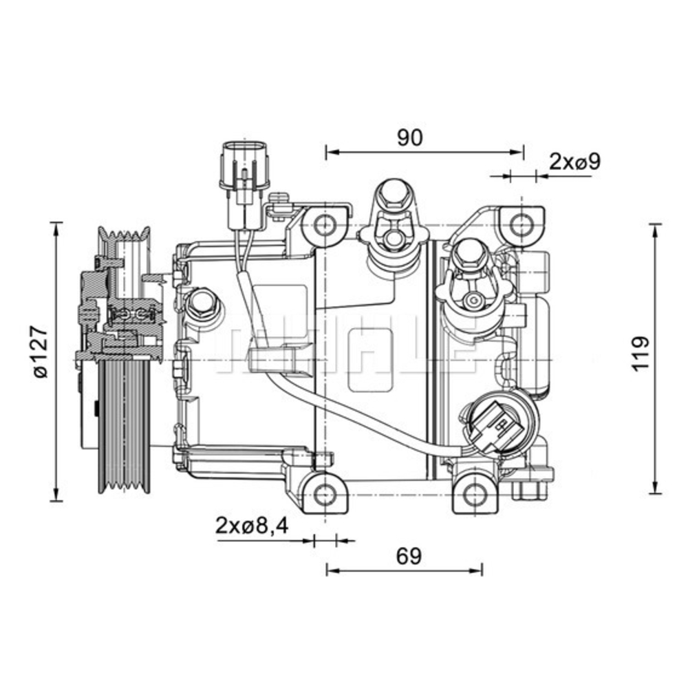Compresseur de clim Kia/Hyundai - Mahle Neuf - 090.155.085.310