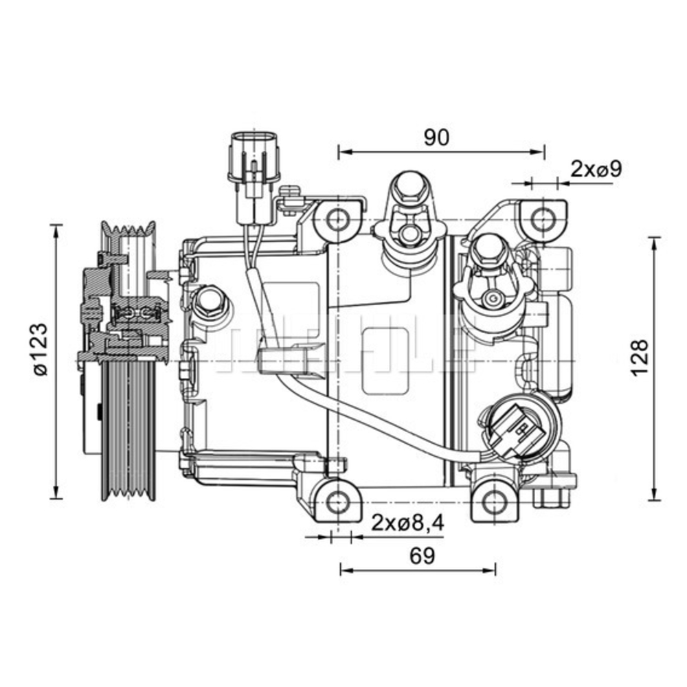 Compresseur de clim Kia/Hyundai - Mahle Neuf - 090.155.086.310