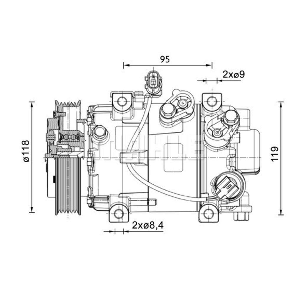 Compresseur de clim Kia/Hyundai - Mahle Neuf - 090.155.087.310