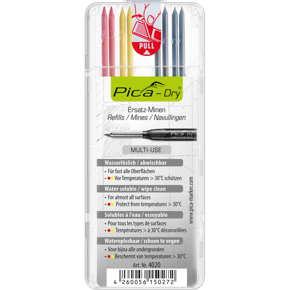 Etui de 8 mines pica dry assorties PICA - 4020