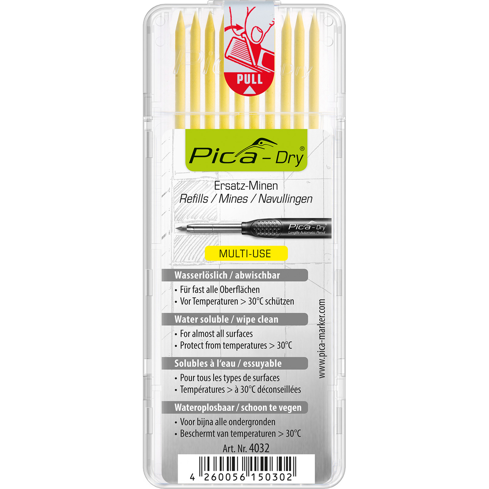 Etui de 10 mines pica dry jaune PICA - 4032