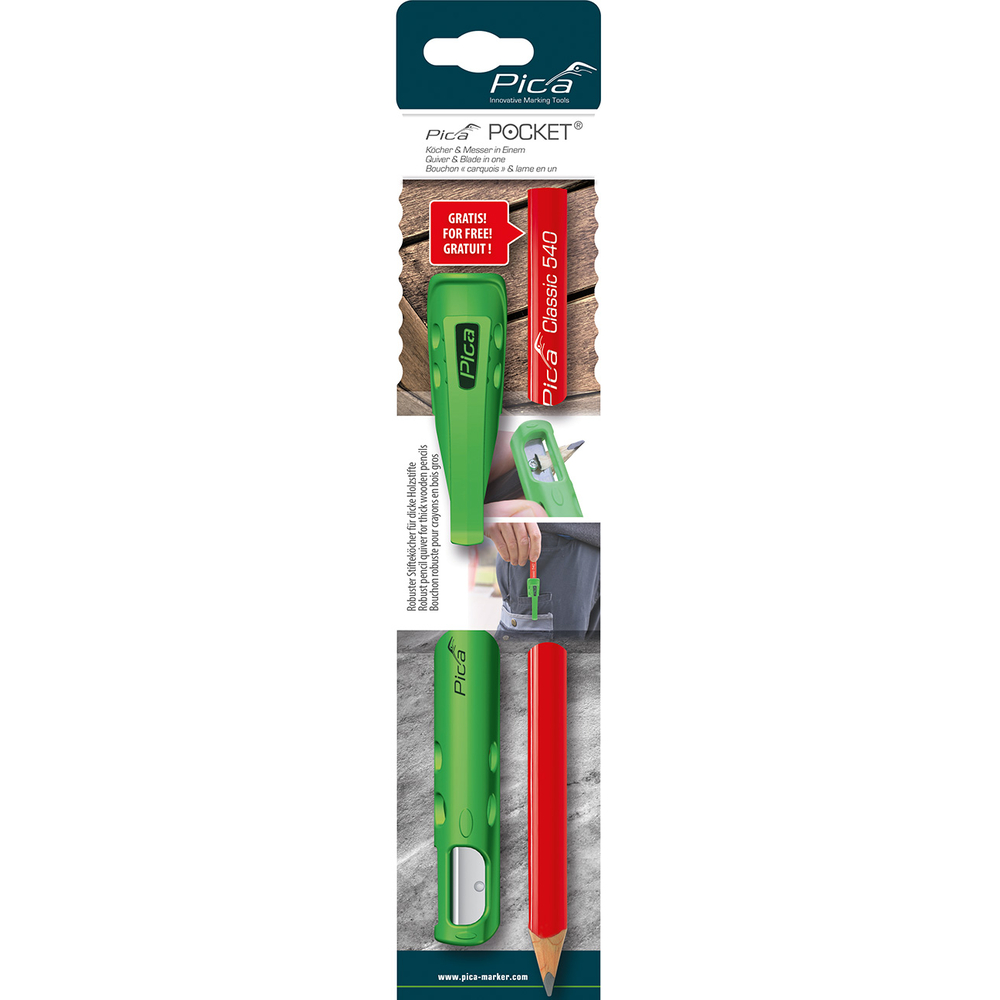 Pica - pocket blister charpentier 24 cm etuis & taille crayons intégré PICA - 50501