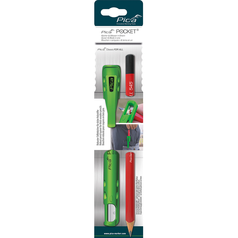 Crayon universel graphite 24 cm - etuis & taille Crayon intégré PICA - 50504