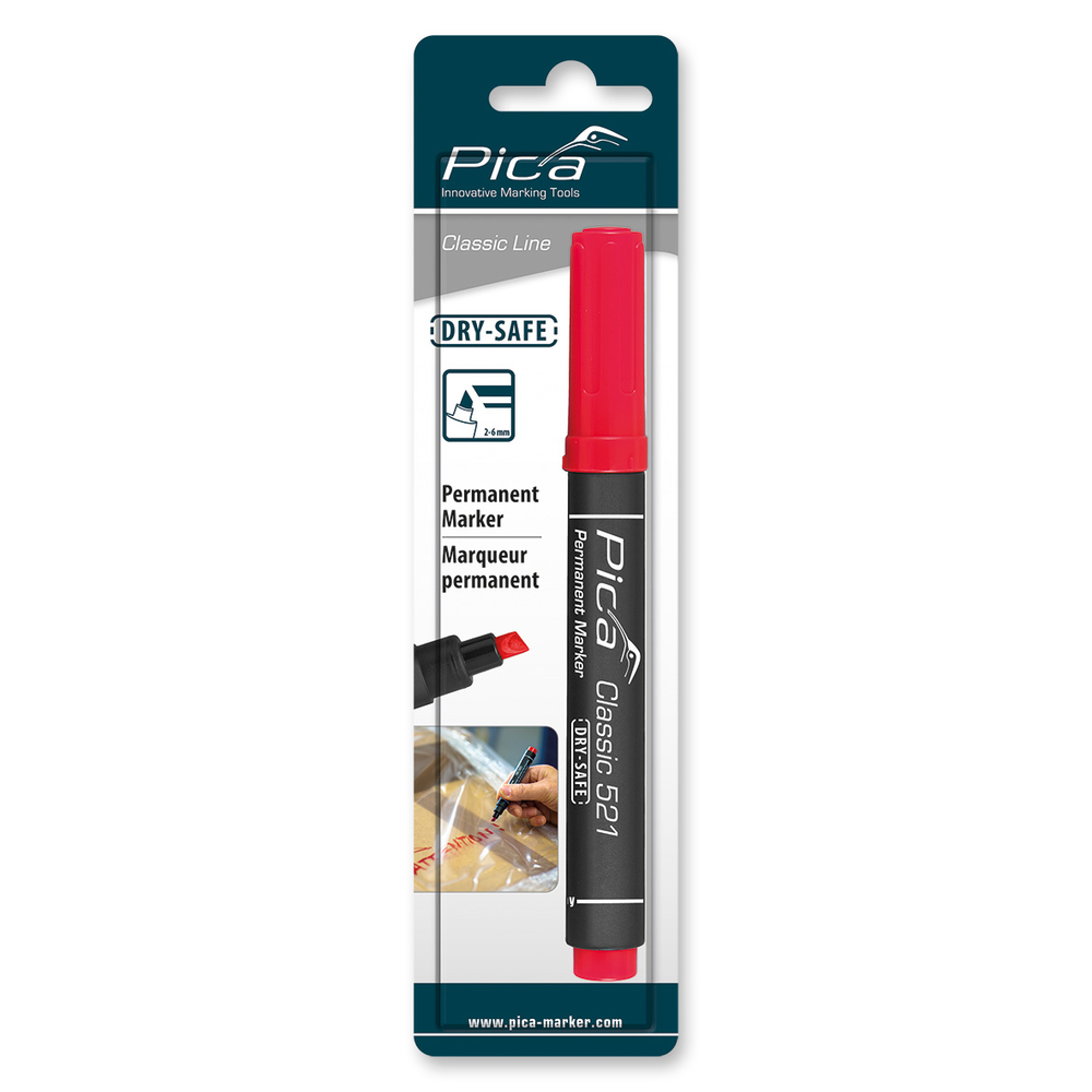 Marqueur pica classic 521 permanent biseauté rouge PICA - 52140