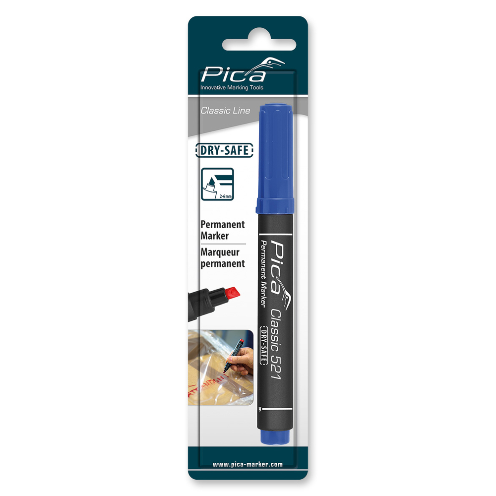 Marqueur pica classic 521 permanent biseauté bleu PICA - 52141