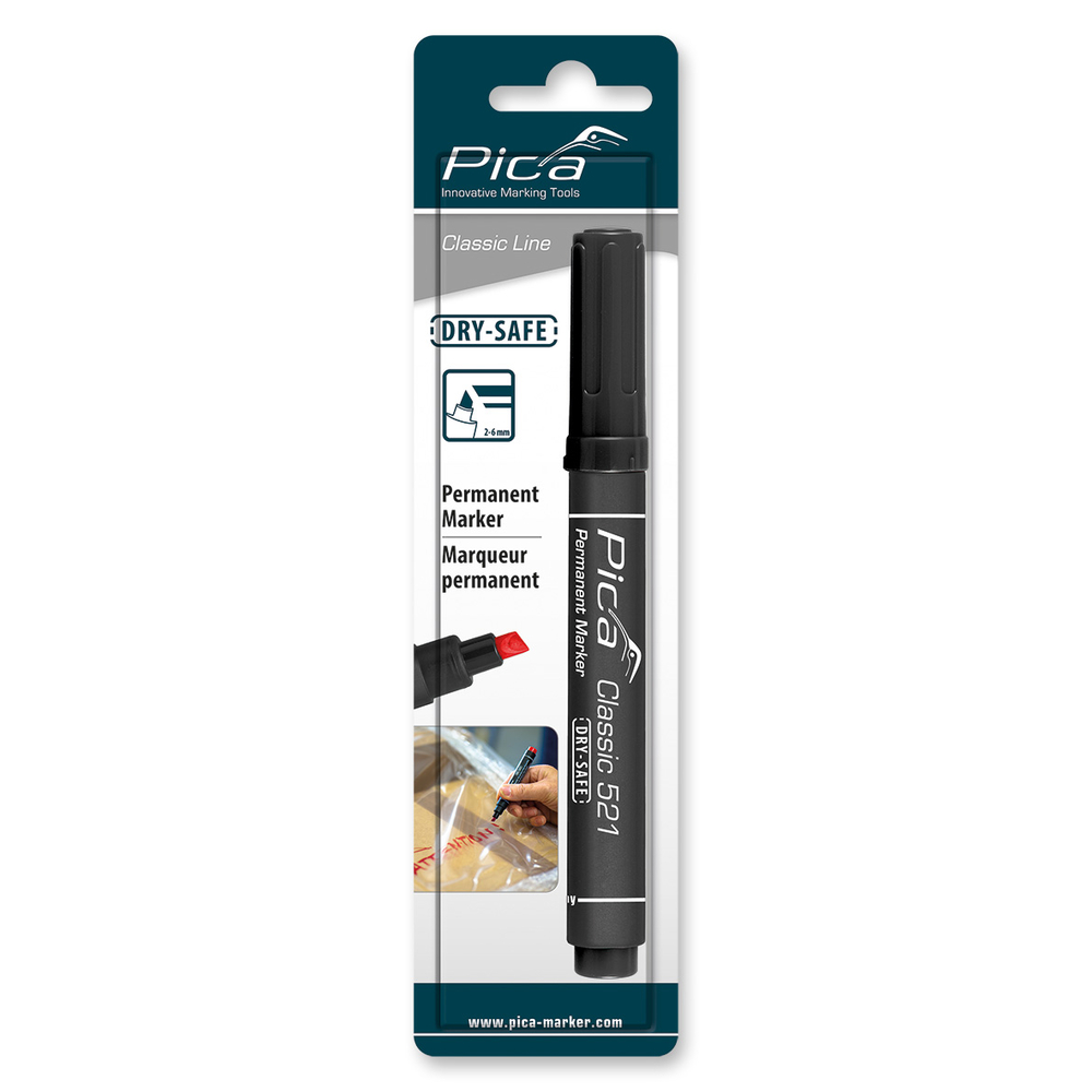 Marqueur pica classic 521 permanent biseauté noir PICA - 52146