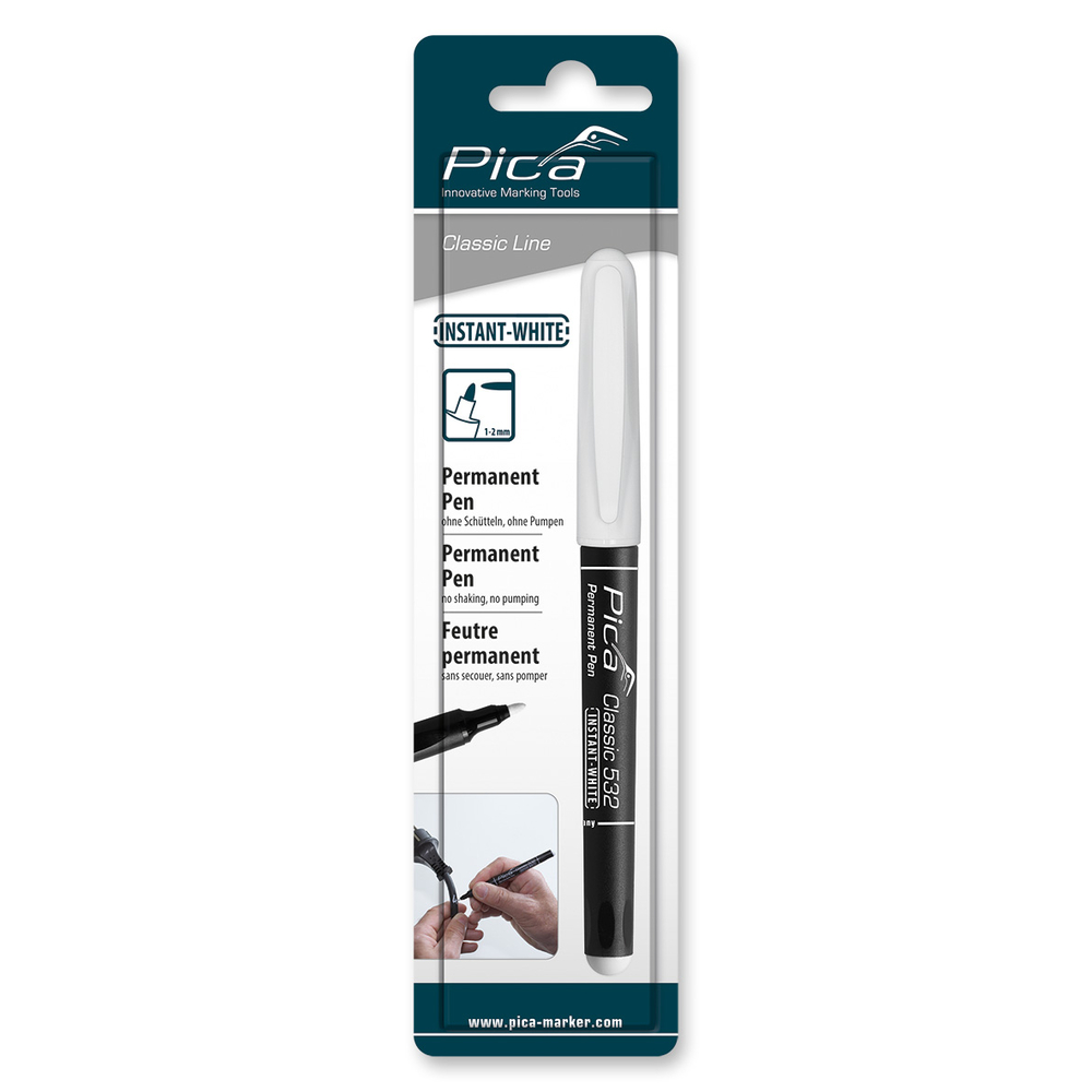 Feutre pica classic 'instant white' 1 - 2mm PICA - 53252