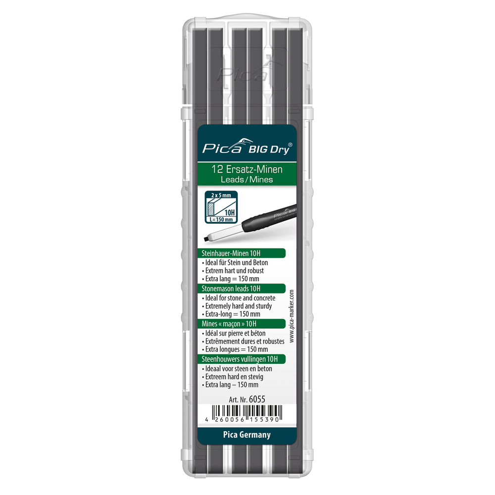 Etui de 12 mines pica big dry mines tailleur de pierre PICA - 6055