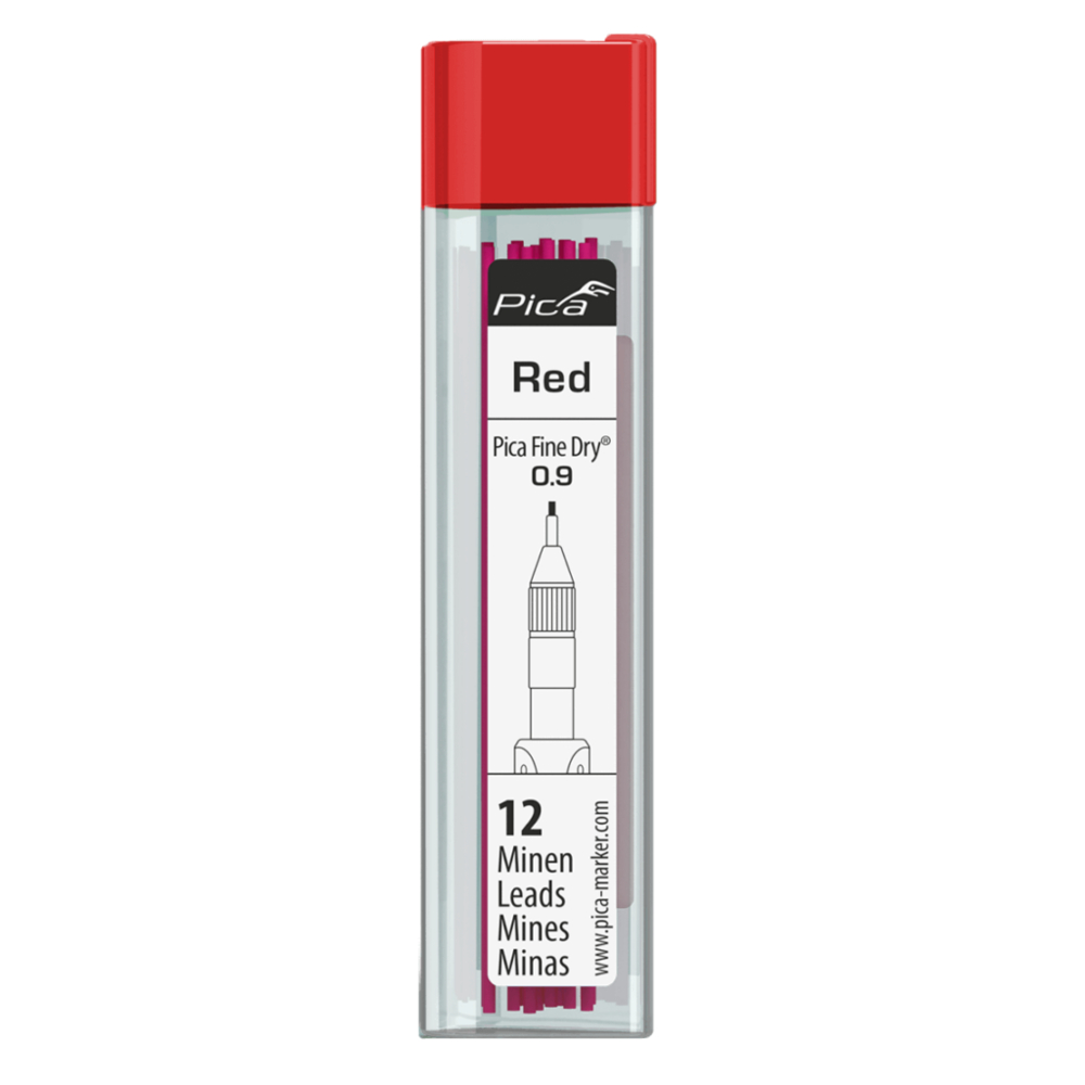 RECHARGE MINES 0,9MM ROUGE PICA FINE DRY - 7031
