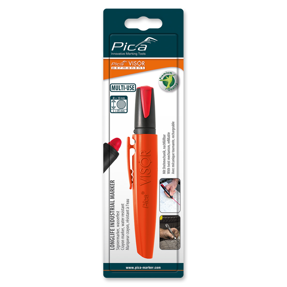 Marqueur permanent visor pica industrial marker fluo - rouge PICA - 99040