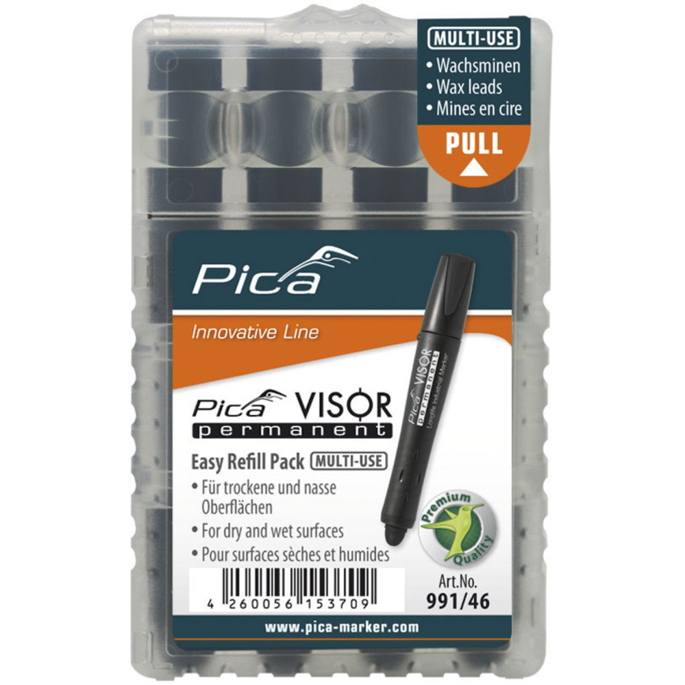 Etui de 4 mines pica visor permanent fluo - noir PICA - 99146