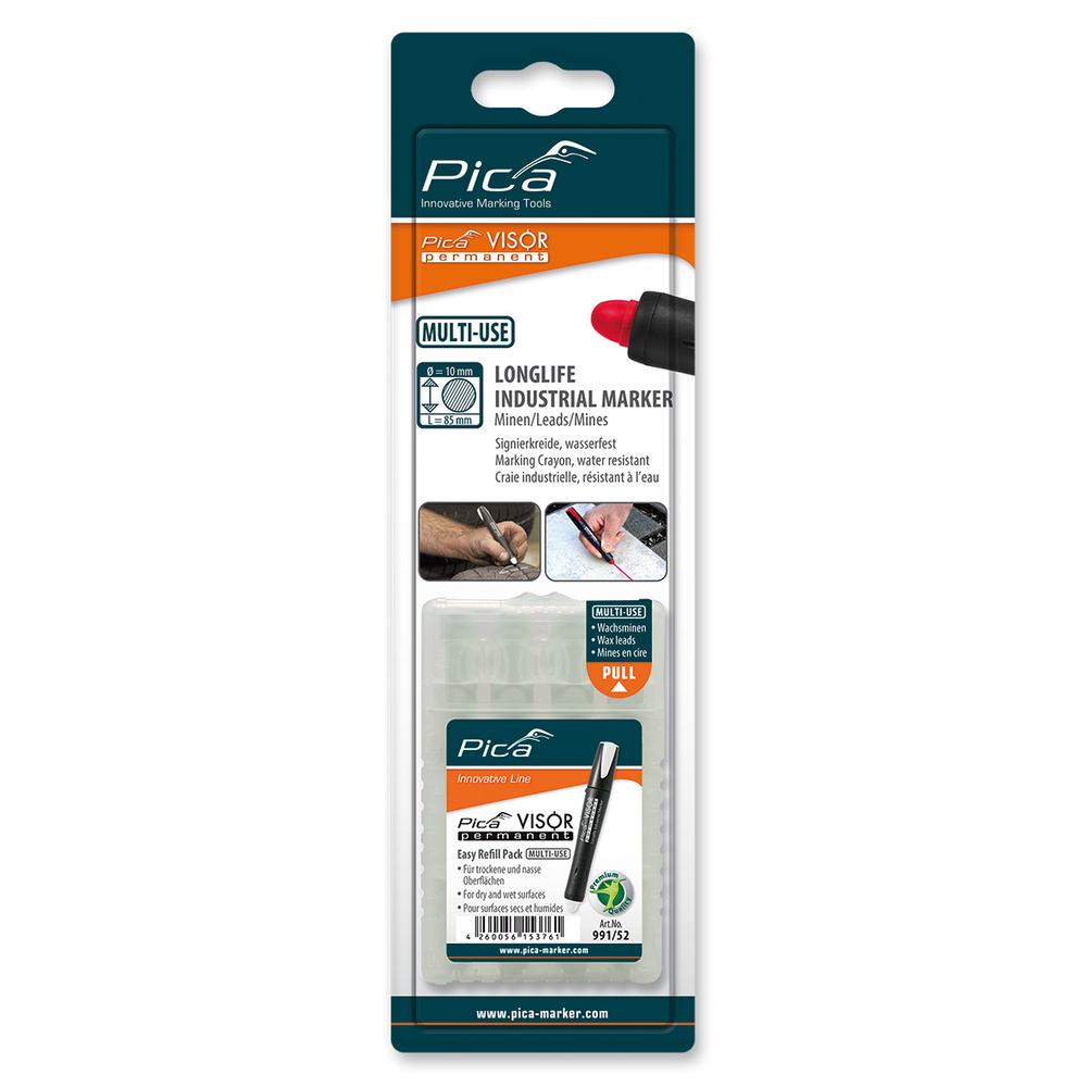 Etui de 4 mines pica visor permanent fluo - blanc PICA - 99152