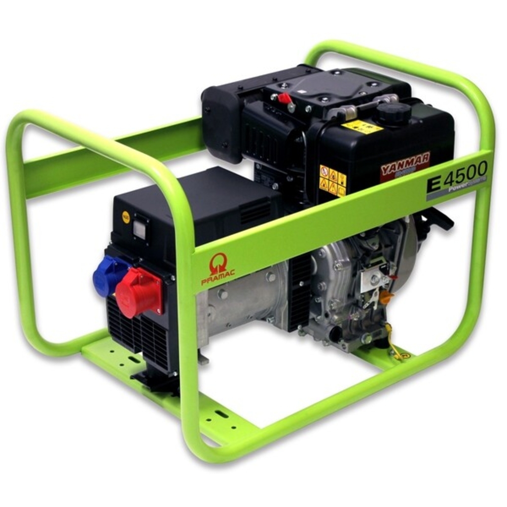 Groupe Electrogène YANMAR E4500 Diesel 3700W Triphasé - Démarrage Manuel 3,5h Autonomie - PRAMAC - PA402TY3000