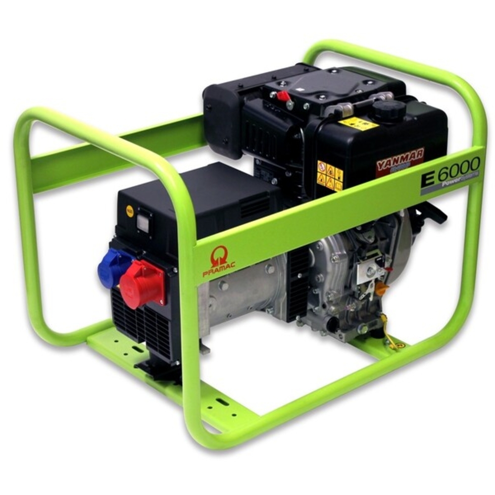 Groupe Electrogène E6000 YANMAR Diesel 5520W Triphasé 80dB Autonomie 4h - PRAMAC - PA572TY3000