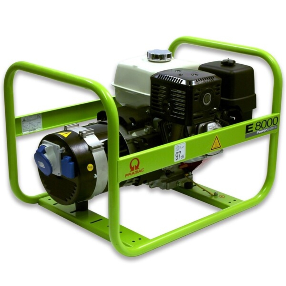 Groupe Electrogène HONDA E8000 6430W - Manuel 72 dB 2,9h Autonomie - PRAMAC - PA652SH1000