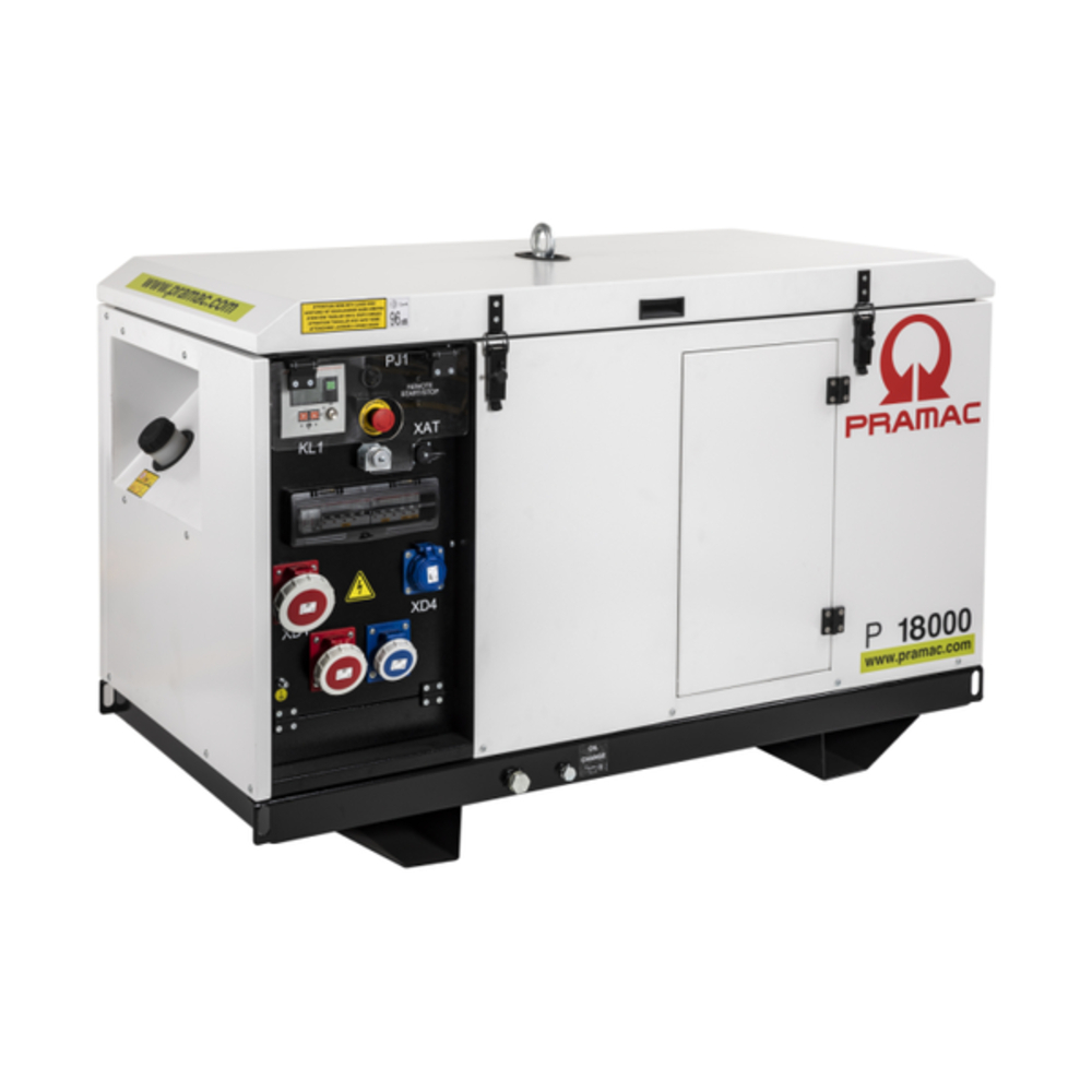 Groupe Électrogène Diesel Triphasé 14300W Yanmar - Démarrage Électrique AVR, Protection Différentielle, 10h Autonomie - PRAMAC - PF183TY4008