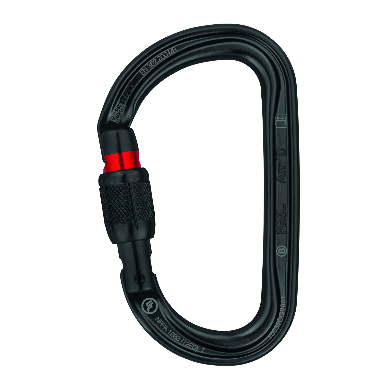 Mousqueton AM'D SCREW-LOCK noir PETZL - M34ASLN