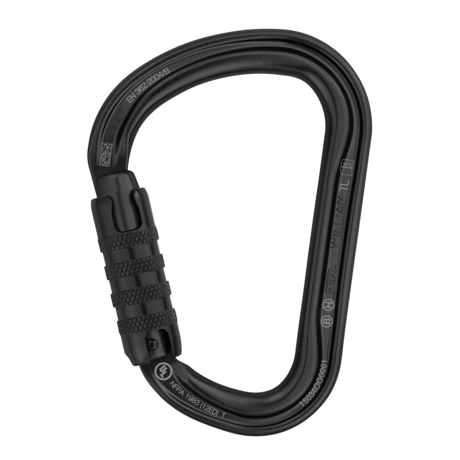 Mousqueton WILLIAM TRIACT-LOCK noir PETZL - M36ATLN