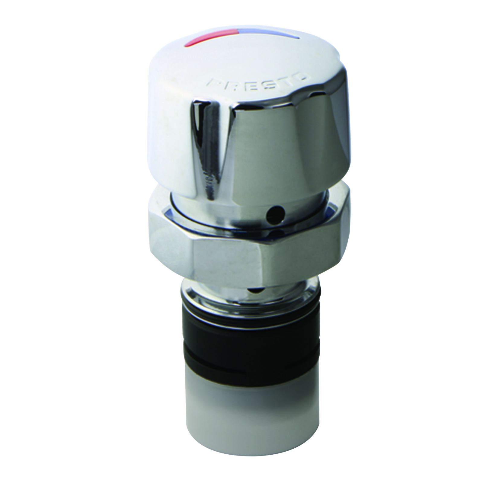 Tête interchangeable lavabo temporisée 10-20s bouton chromé PRESTO - 01019