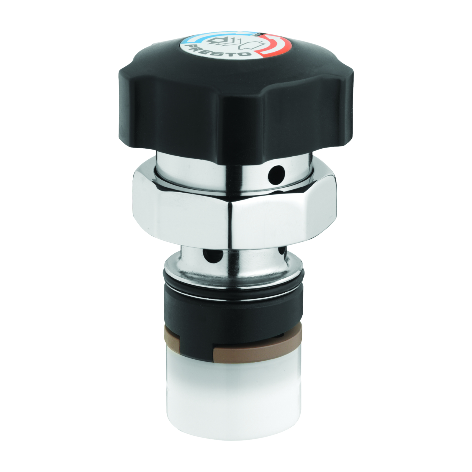 Tête interchangeable lavabo temporisée 10-20s bouton noir PRESTO - 01021