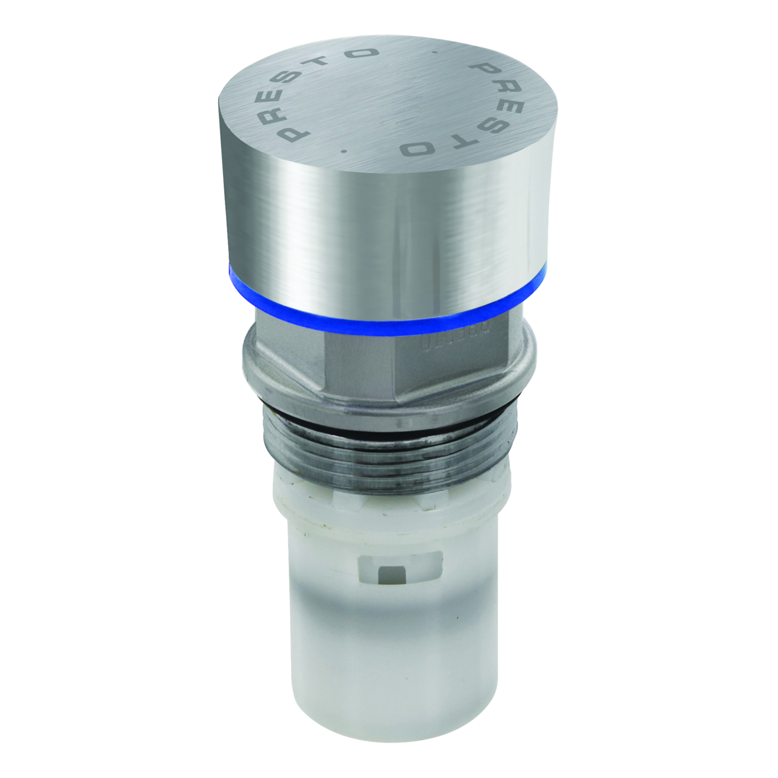 Tête interchangeable lavabo temporisée 5-10s inox bague bleue PRESTO - 01285