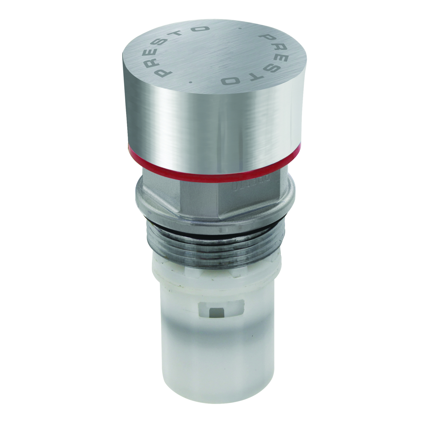 Tête interchangeable lavabo inox temporisée 5-10s rouge PRESTO - 01286