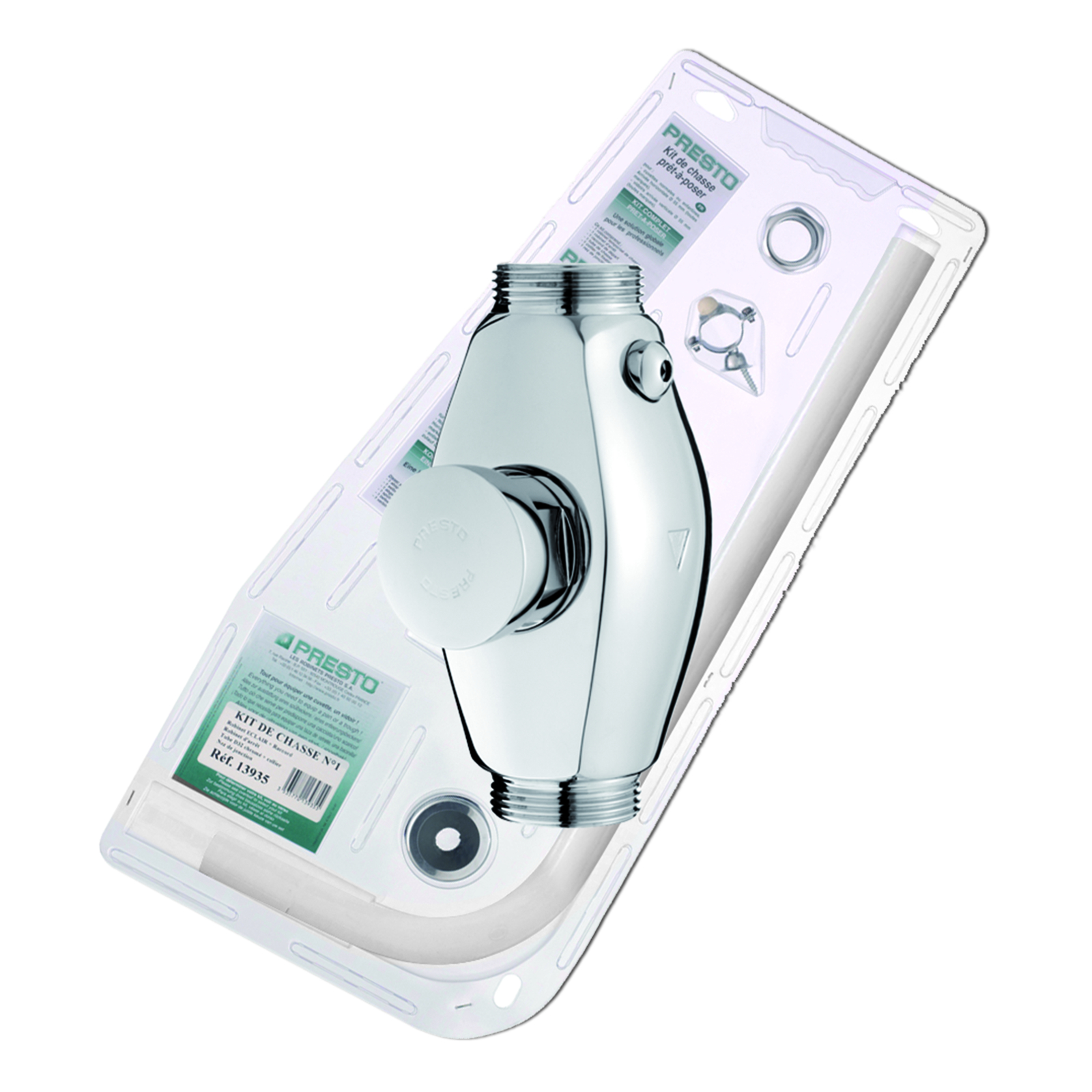 Kit chasse n°3 mécanique applique 7-9s 6-22L avec robinet et tube PVC PRESTO - 13937