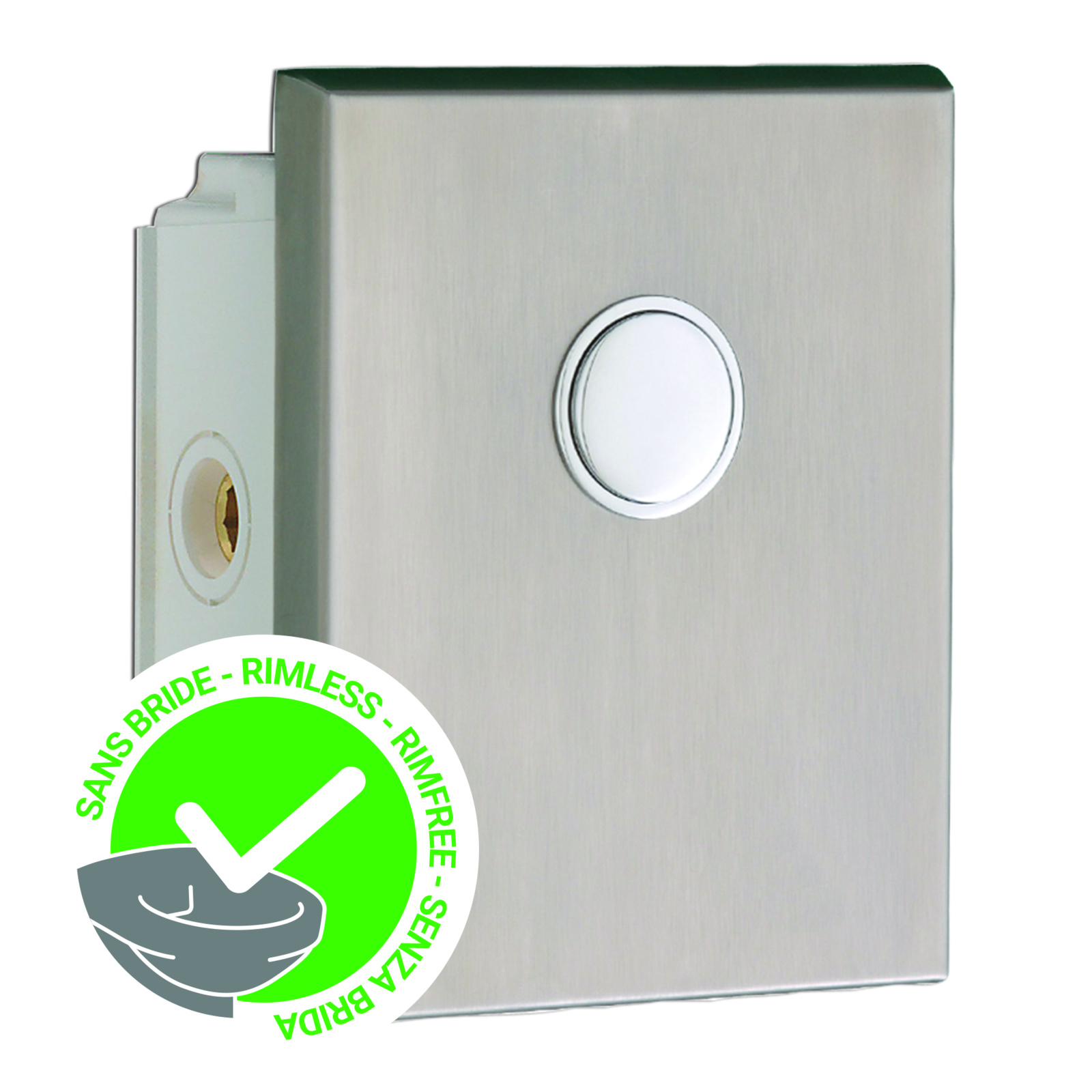Robinet chasse directe encastré 4L avec robinet d'arrêt sans bride inox brossé PRESTO - 14252SB