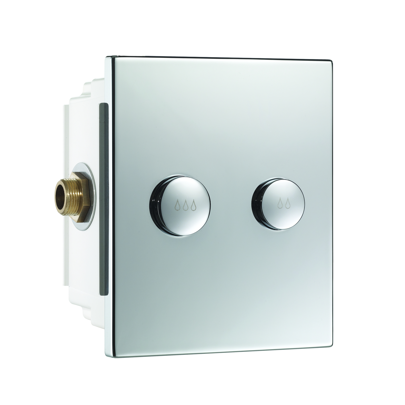 Robinet chasse directe encastré double volume 3-6L chromé brillant PRESTO - 14301
