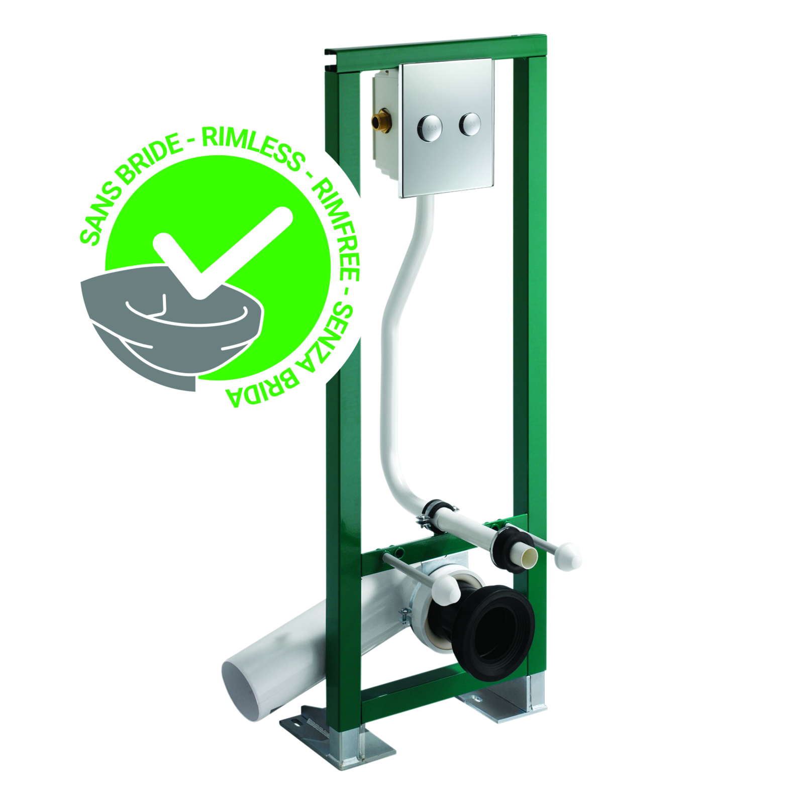 Bâti-support chasse P1000XL A double volume ajustable WC sans bride PRESTO - 18461SB