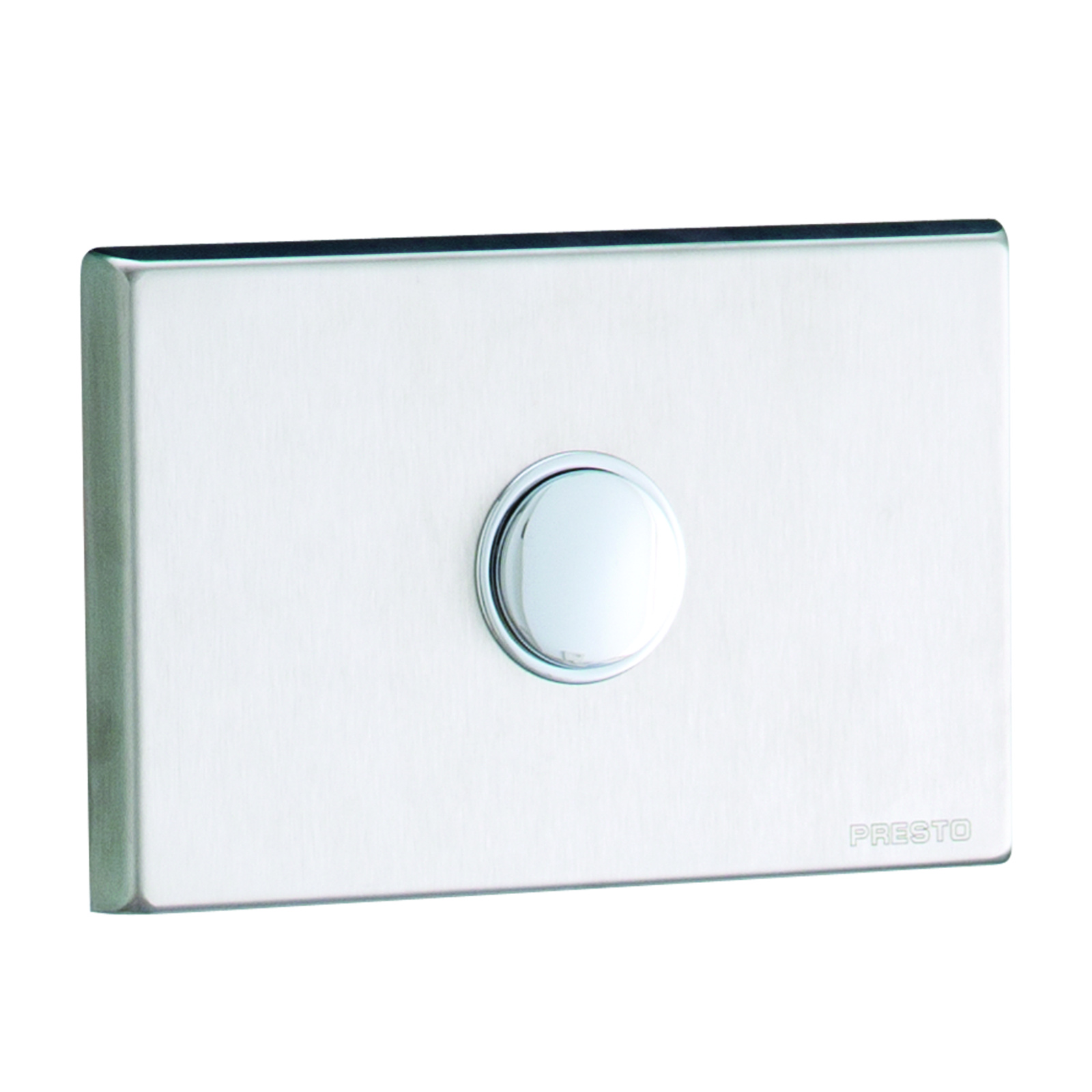 Plaque commande simple volume inox bâti-support avec réservoir PRESTO - 18568