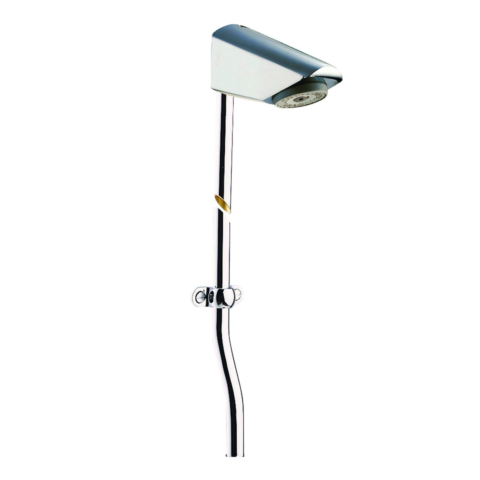Kit tête de douche fixe grille orientable 2 positions 17°/25° avec tube et collier chromé PRESTO - 29100