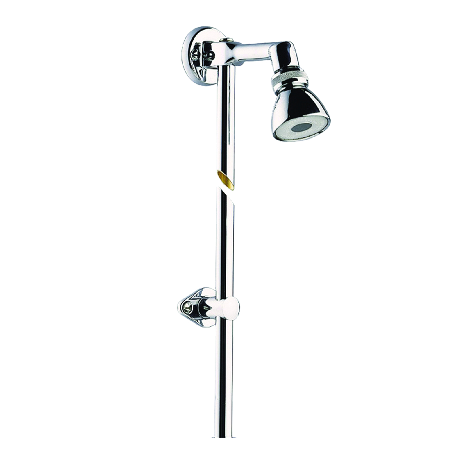 Kit tête de douche orientable 17° avec rotule, tube et collier chrome PRESTO - 29205