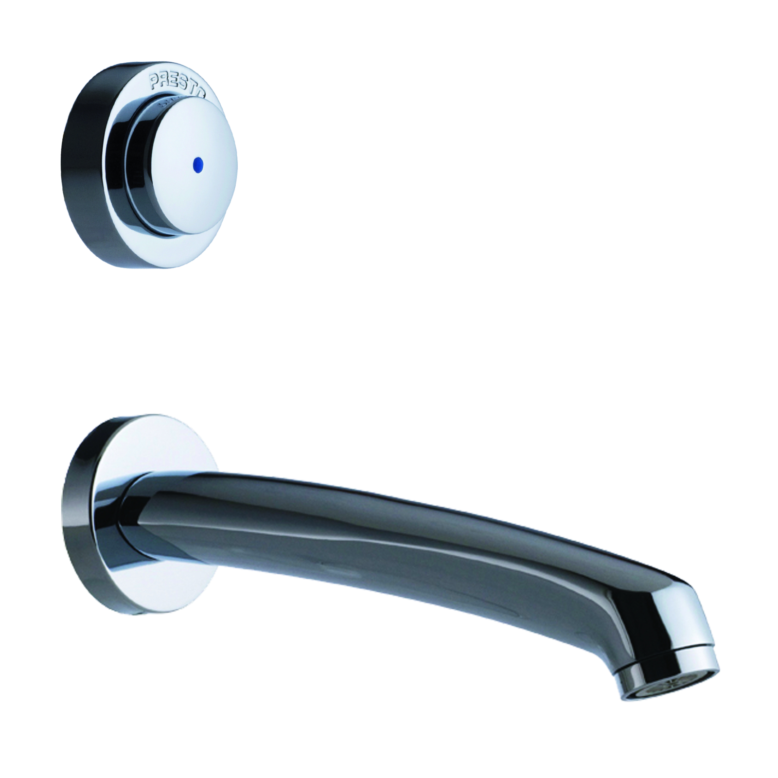 Kit robinet lavabo temporisé mécanique bec long 194 mm cloison 1,5-200 mm PRESTO - 31670