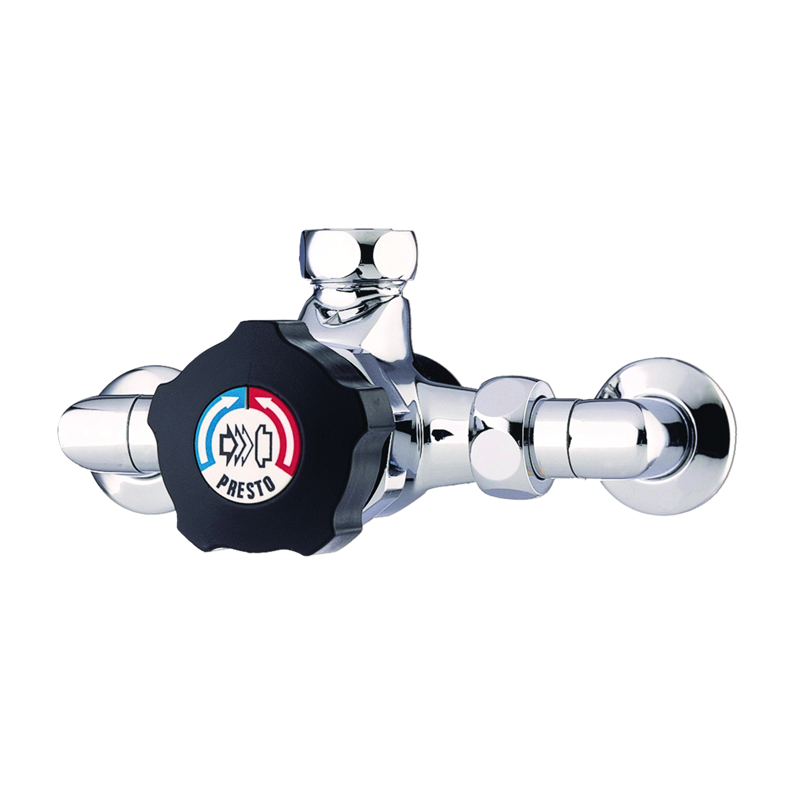 Mitigeur de douche temporisé applique 30 s sortie haute avec raccords noir PRESTO - 35013
