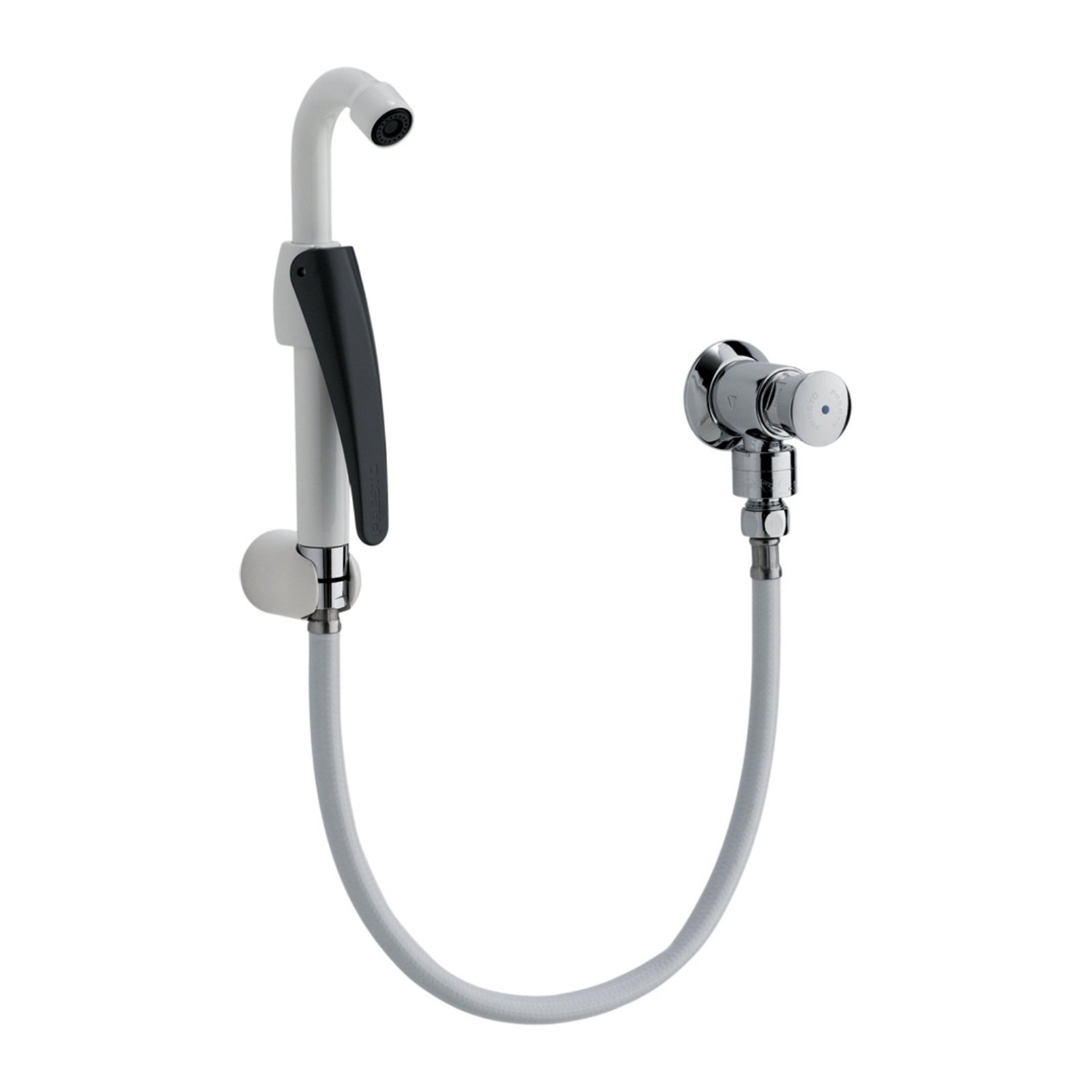Lave-bassin robinet temporisé douchette 120° avec flexible 1 m PRESTO - 39212