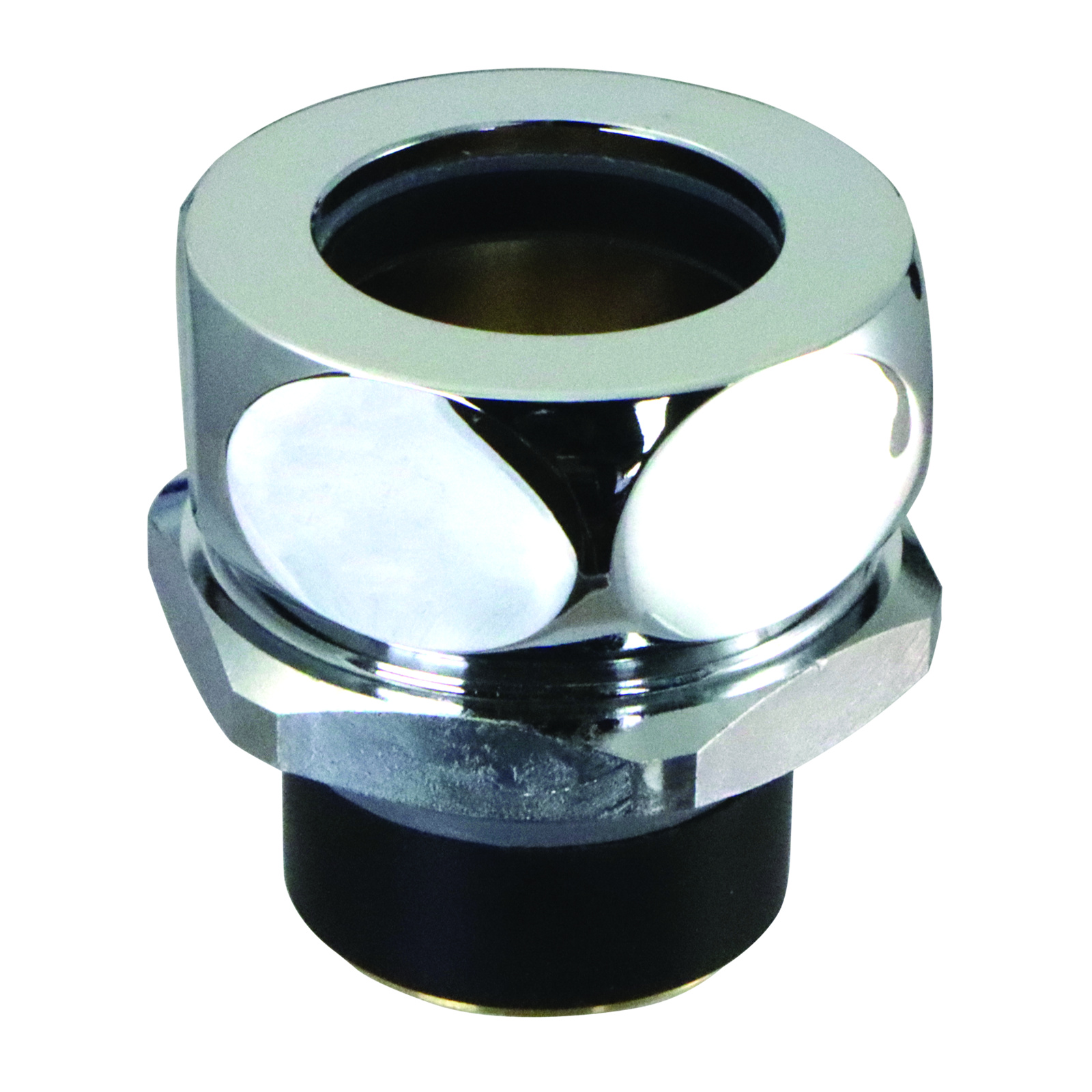 Nez de jonction chasse Ø33-34 mm tube Ø28 mm avec rosace chromée PRESTO - 45433