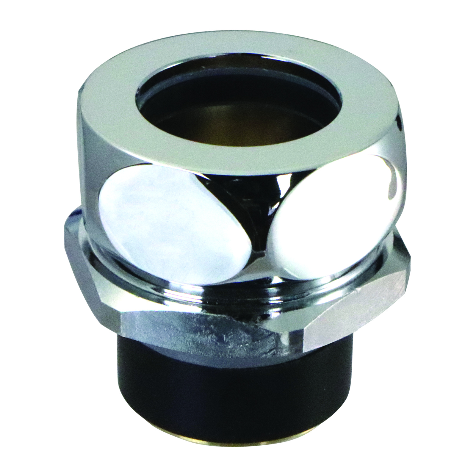 Nez de jonction chasse Ø 37-39 mm tube Ø 28 mm avec rosace chromée PRESTO - 45437